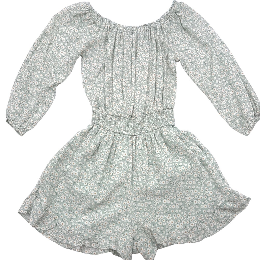 Hollister Dress Short Romper Floral Off Shoulder Smocked Elastic Stretch Waist S